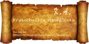 Kratochvilla Ajnácska névjegykártya